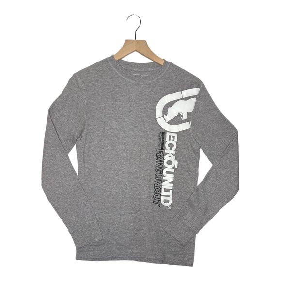 Ecko Unltd Men’s Small Gray Thermal Waffle Knit Long Sleeve Shirt - Picture 1 of 10